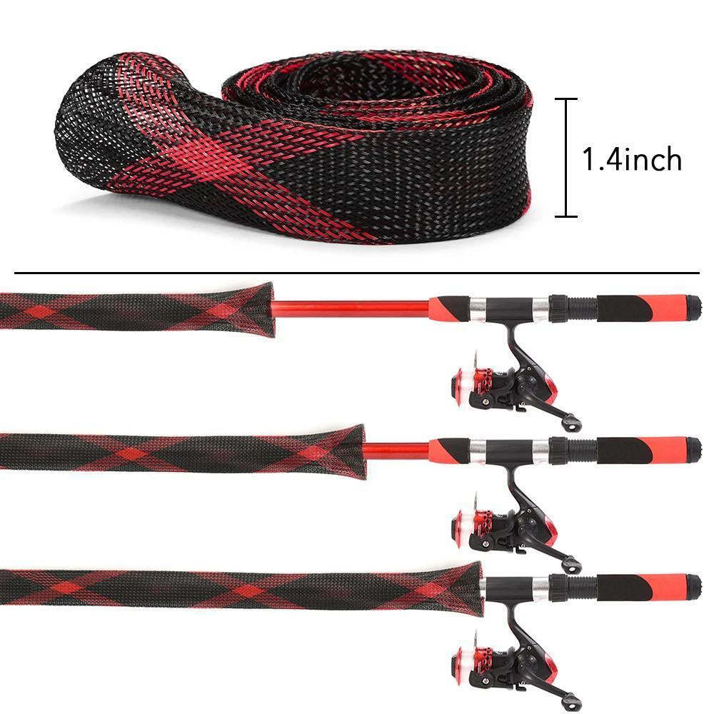 Fishing Rod Sock Mesh Covers Braided Pole Protectors - PET Wire 10PCS