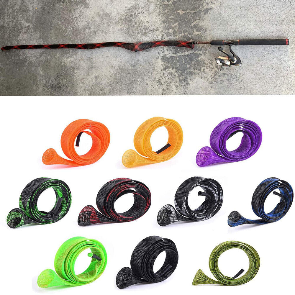 Fishing Rod Sock Mesh Covers Braided Pole Protectors - PET Wire 10PCS