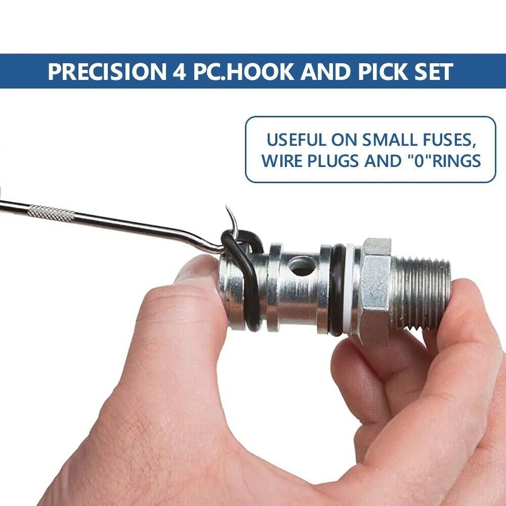 Extra Long Pick & Hook Set with Soft Grip for O-Ring Removal 10 Pieces