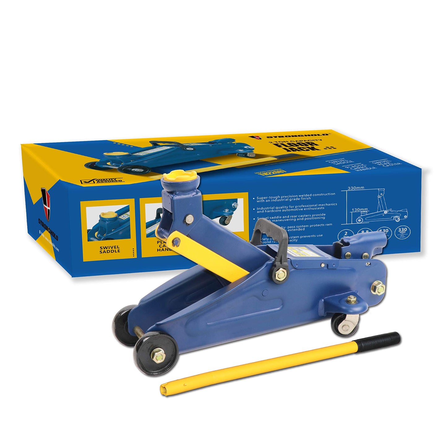 Stronghold 2-Ton Hydraulic Trolley Jack - Heavy-Duty Steel