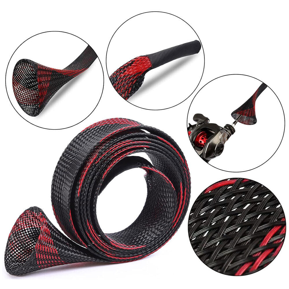 Fishing Rod Sock Mesh Covers Braided Pole Protectors - PET Wire 10PCS