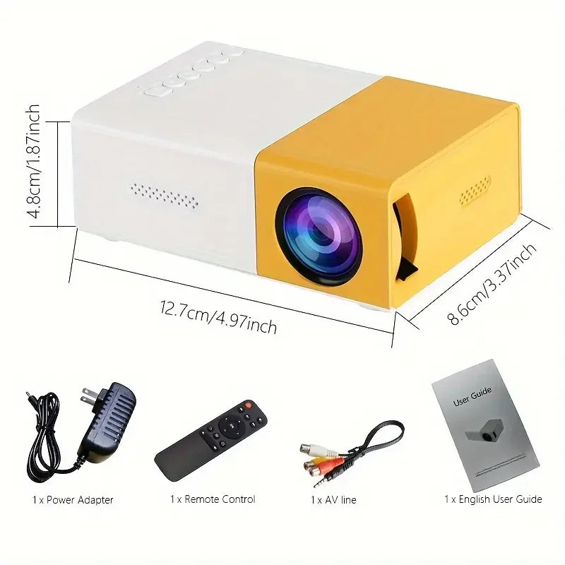 LED Home Theater Projector - Portable 600 Lumens Outdoor Use