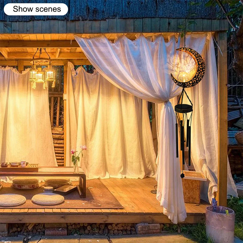 Solar Wind Chimes Outdoor Waterproof Copper Chimes Light