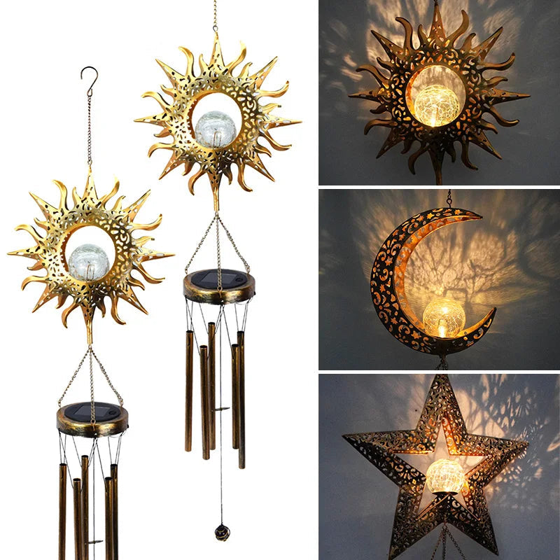Solar Wind Chimes Outdoor Waterproof Copper Chimes Light