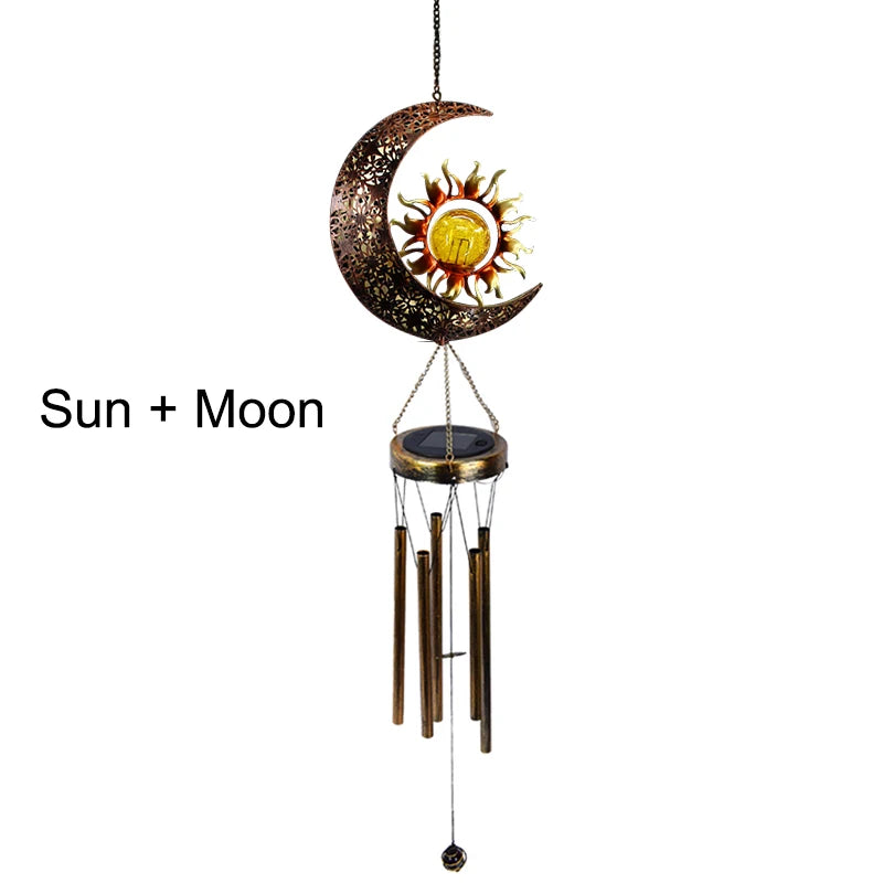 Solar Wind Chimes Outdoor Waterproof Copper Chimes Light