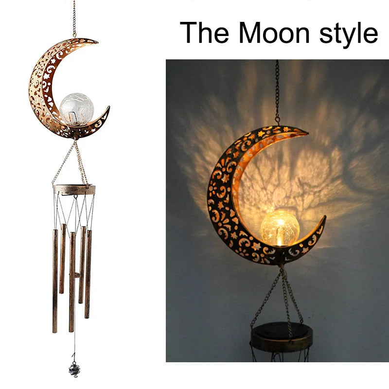 Solar Wind Chimes Outdoor Waterproof Copper Chimes Light