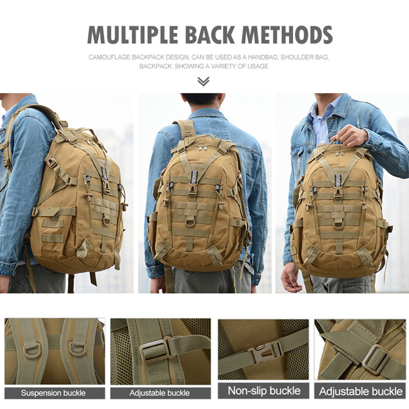 40L Tactical Molle Backpack - Waterproof Hiking & Camping Gear