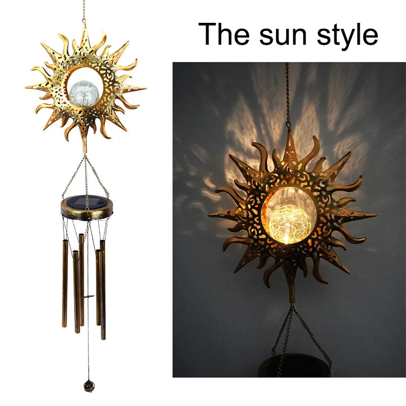 Solar Wind Chimes Outdoor Waterproof Copper Chimes Light