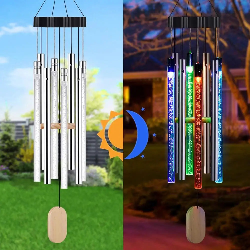 LED Solar Wind Chime: Color-Changing, Waterproof Garden Light