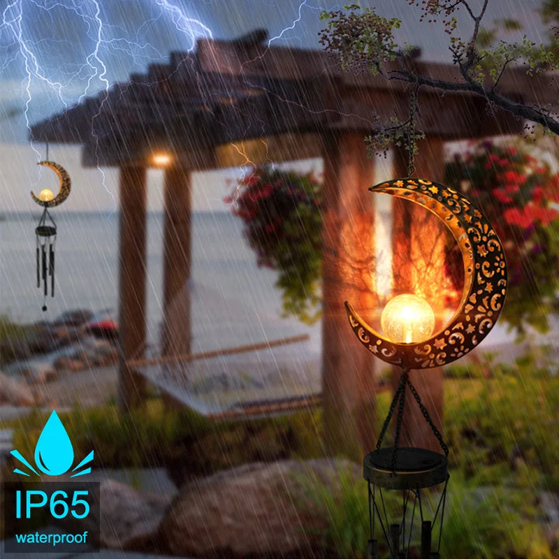 Solar Wind Chimes Outdoor Waterproof Copper Chimes Light