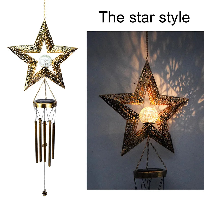 Solar Wind Chimes Outdoor Waterproof Copper Chimes Light