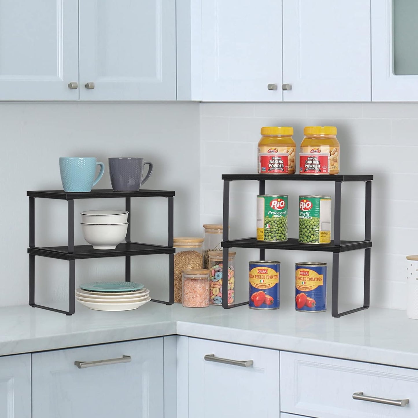 Stackable Kitchen Storage Rack - Expandable Countertop Organizer