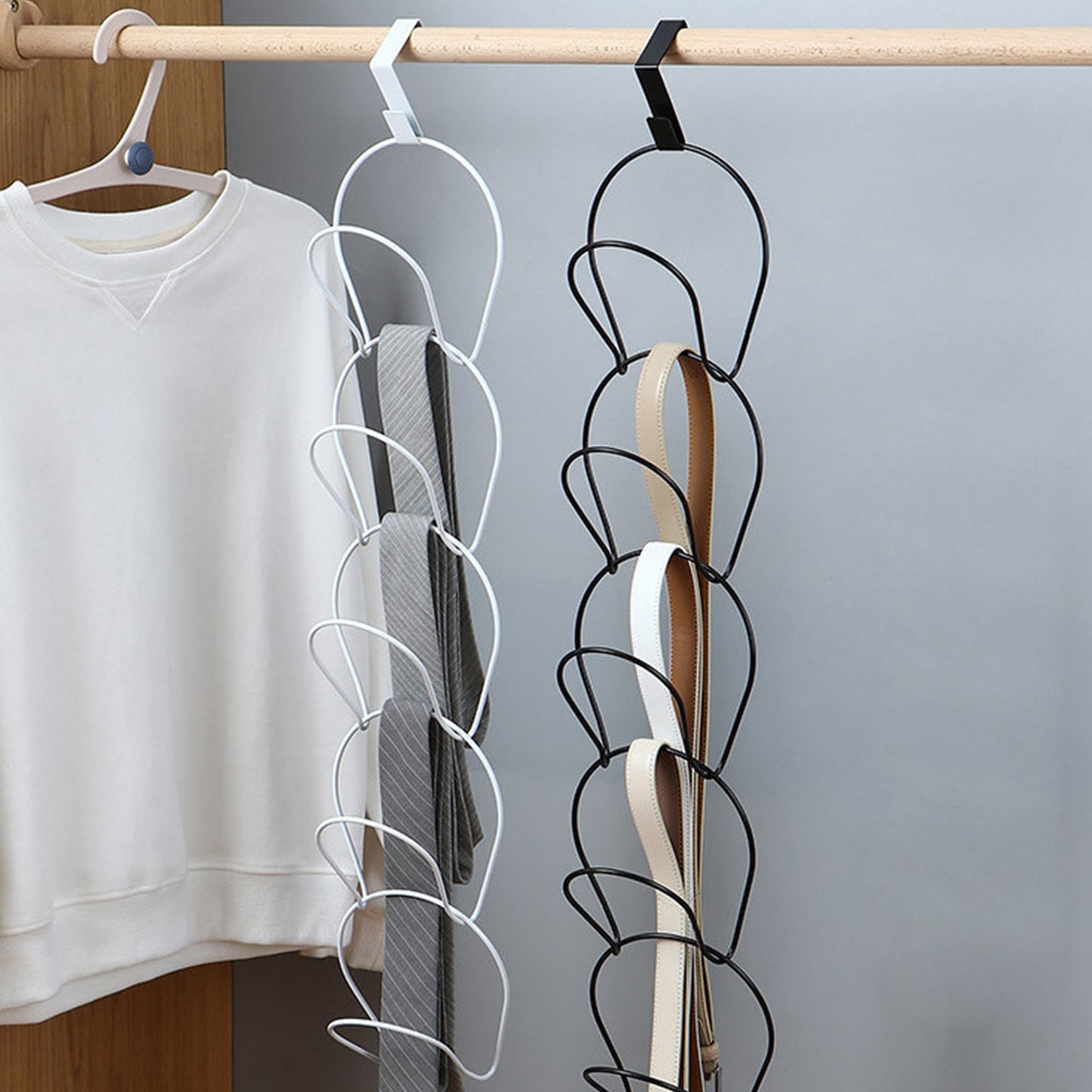Space-Saving Wall-Mounted Clothes Hanger - No Punch Needed