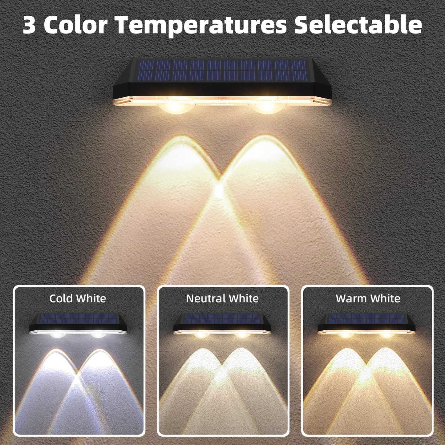Solar Fence Lights Outdoor - IP65 Waterproof, 3 Modes, 6 Pack