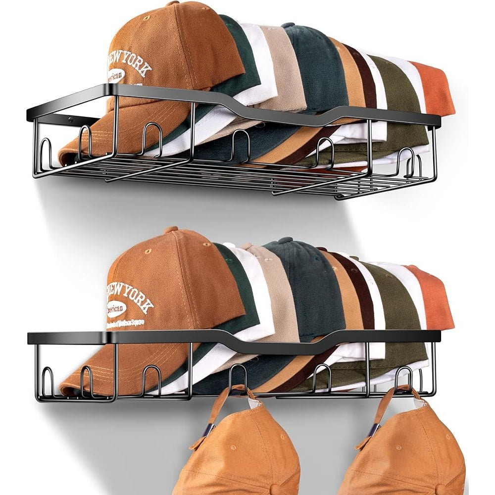 Metal Hat Rack Organizer - Holds 40 Caps, Space-Saving Design