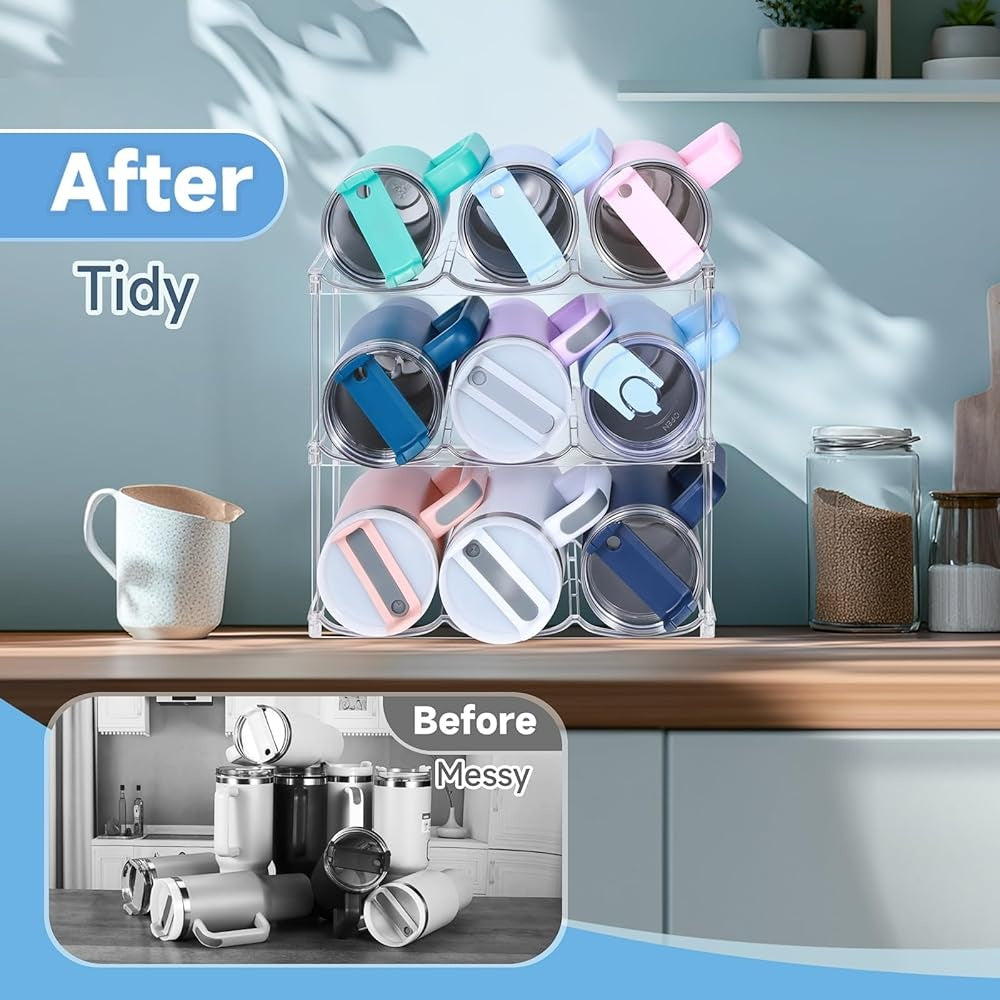 Stackable Water Bottle Organizer - Space Saver for Kitchen