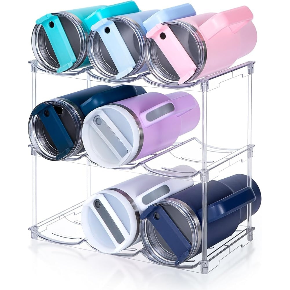 Stackable Water Bottle Organizer - Space Saver for Kitchen