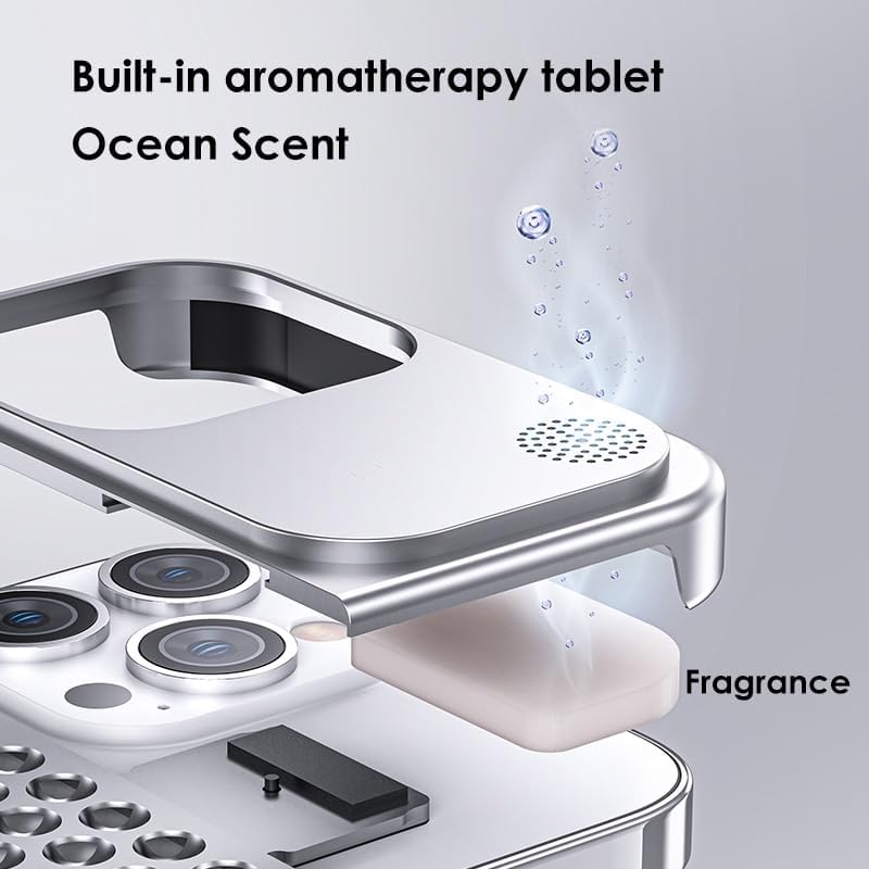 Aluminum Alloy Aromatherapy Phone Case for iPhone 14 13 12 Pro Max 15 Plus
