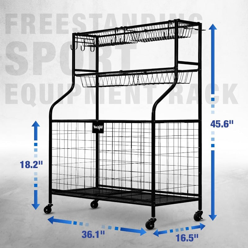 Sports Equipment Organizer - Steel Ball Storage Cart