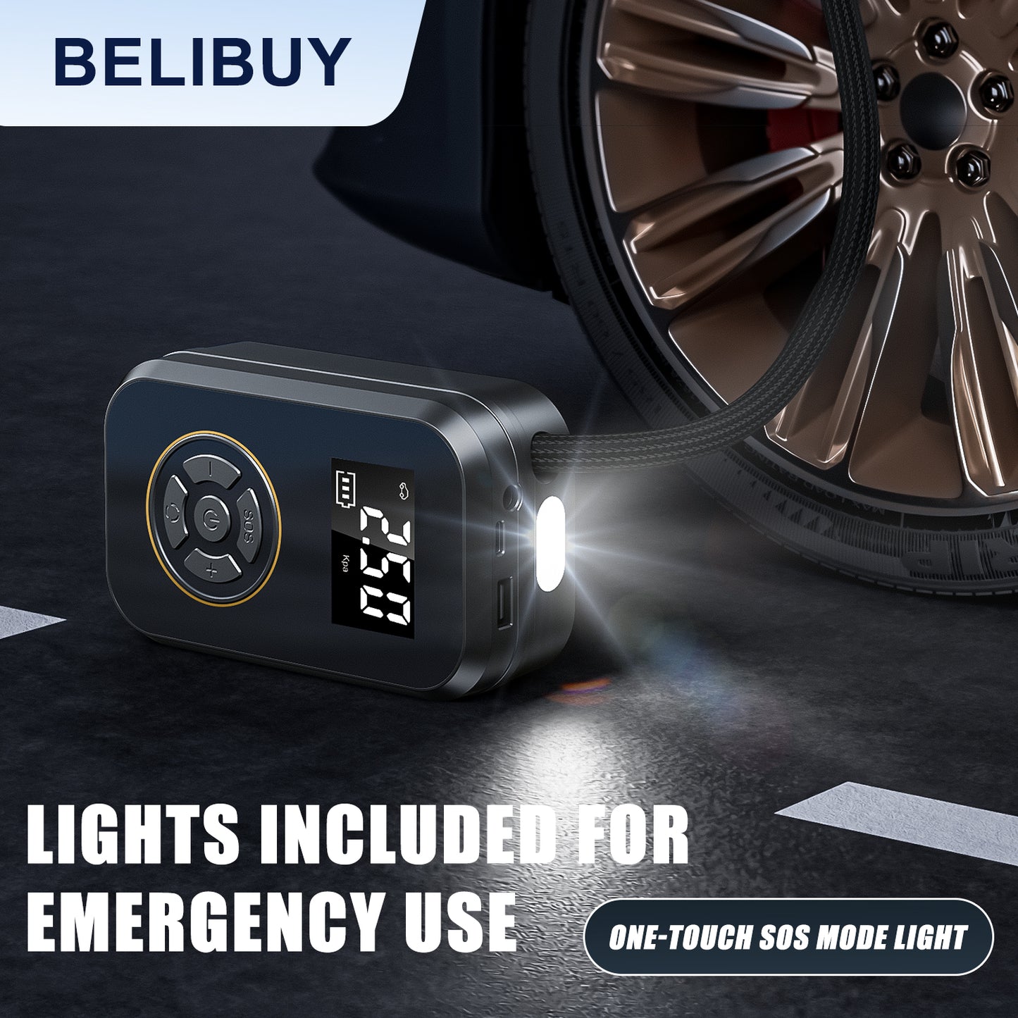 Portable Tire Inflator - Rapid Electric Air Pump with LCD Display