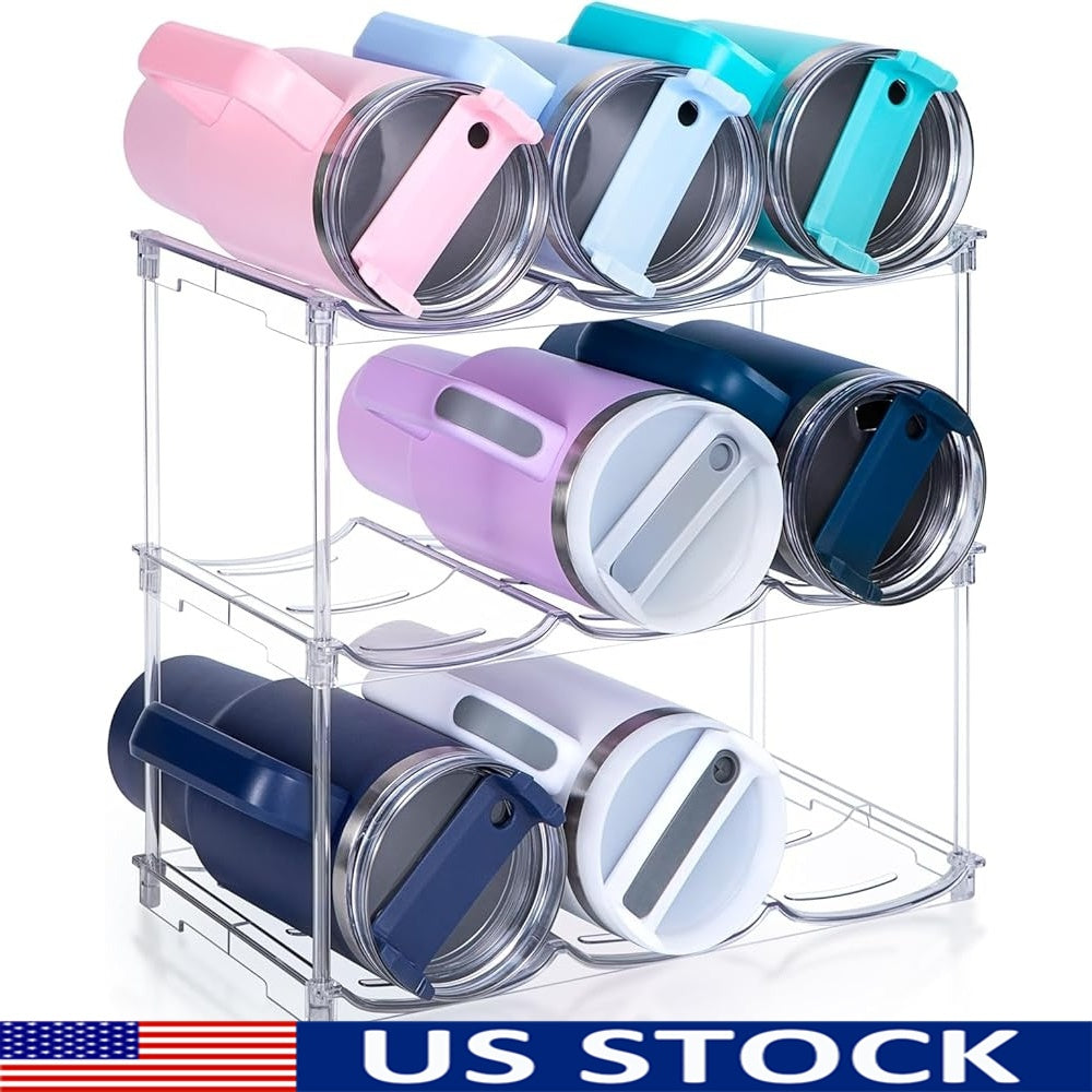 Stackable Water Bottle Organizer - Space Saver for Kitchen