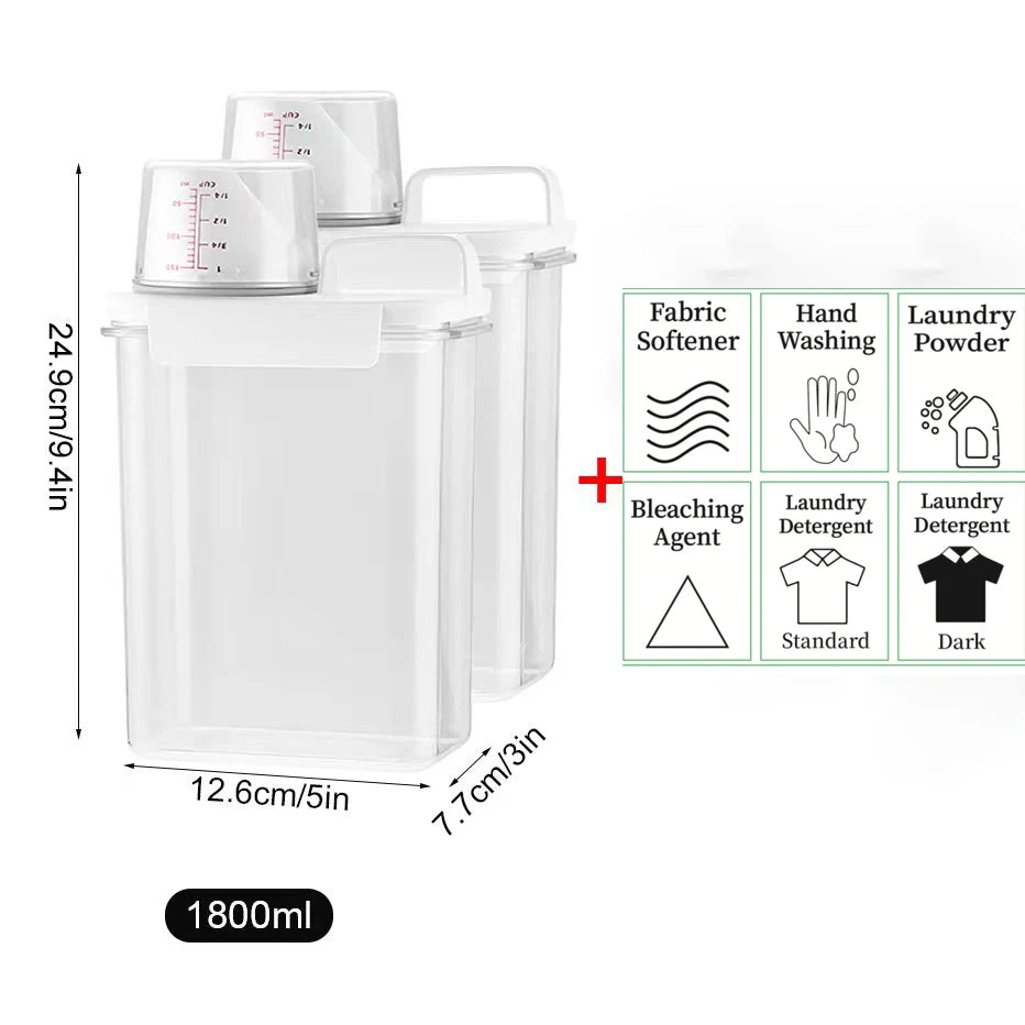 Airtight Laundry Detergent Dispenser - 1100/1800/2300ml Storage