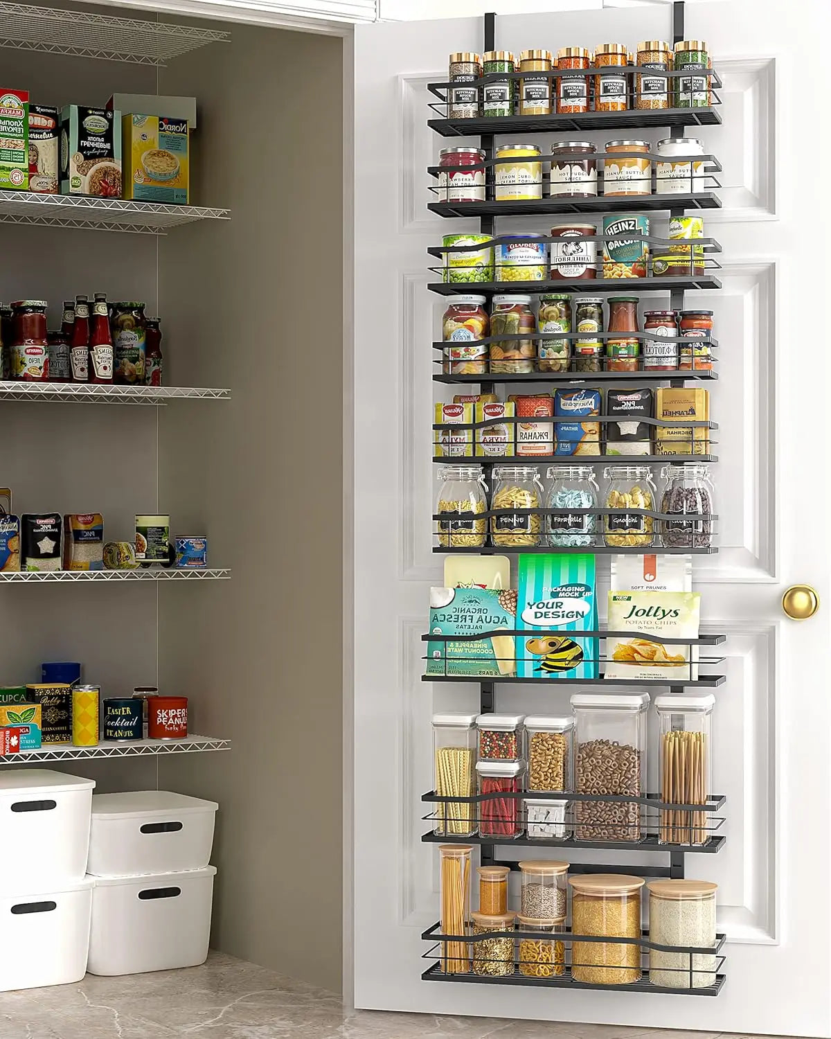 9-Tier Over Door Pantry Organizer - Maximize Kitchen Storage