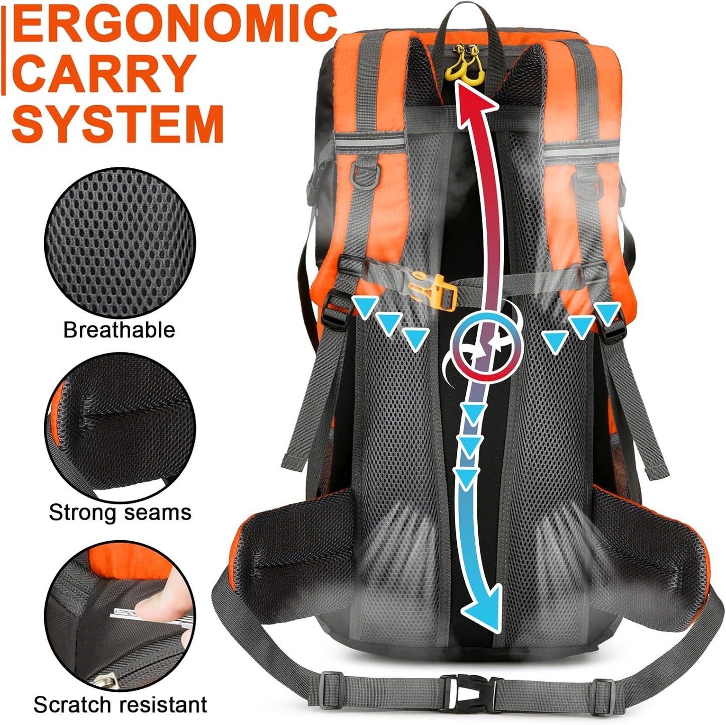 Lightweight 50L Hiking Backpack - Waterproof & Ergonomic Design