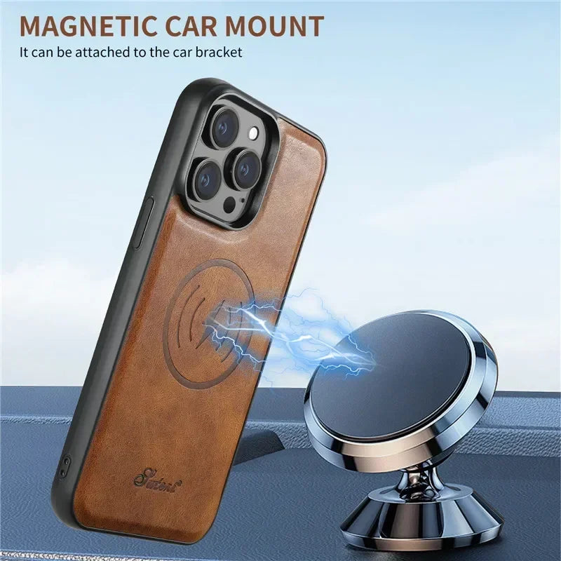 Magsafe Magnetic Phone Case with Detachable Wallet Leather Case for iPhone 12 13 14 15 16 Pro Max Plus