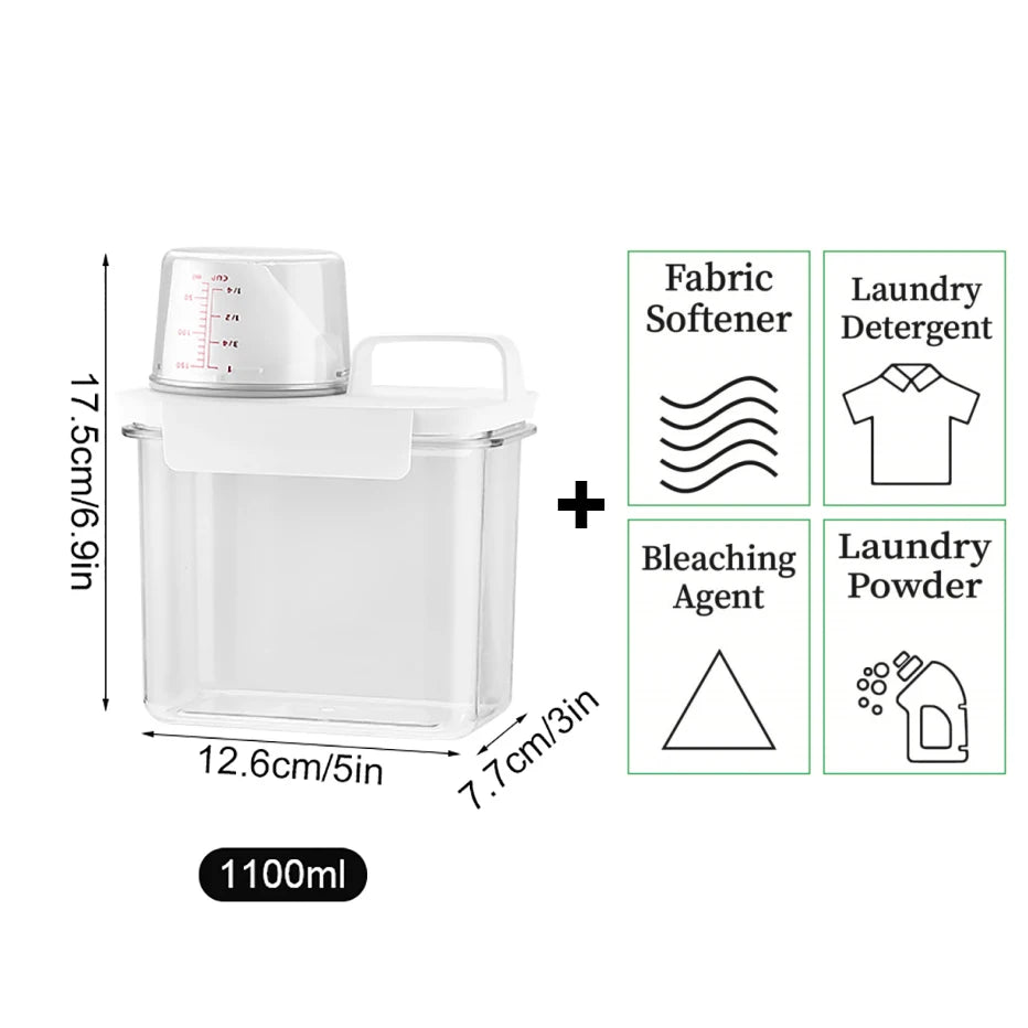 Airtight Laundry Detergent Dispenser - 1100/1800/2300ml Storage