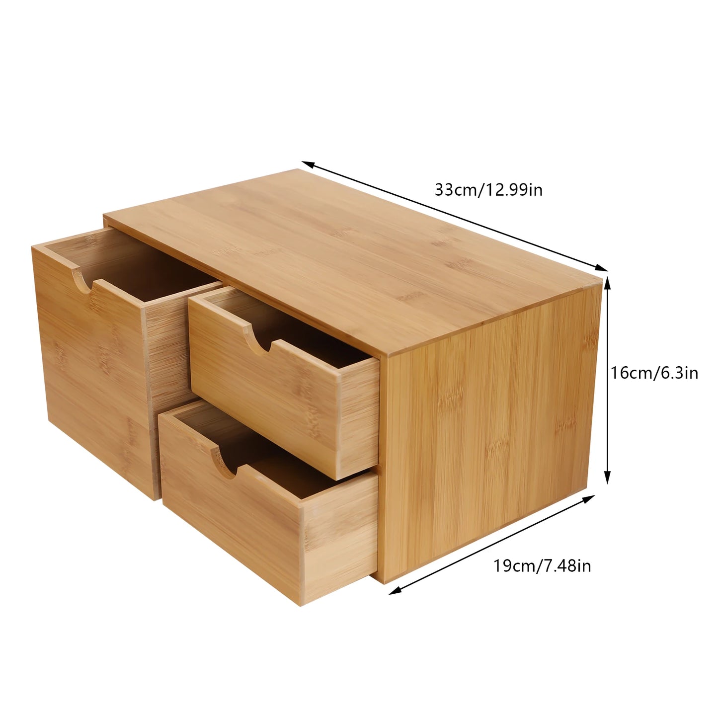 Bamboo Desk Organizer with Drawers - No Assembly Needed