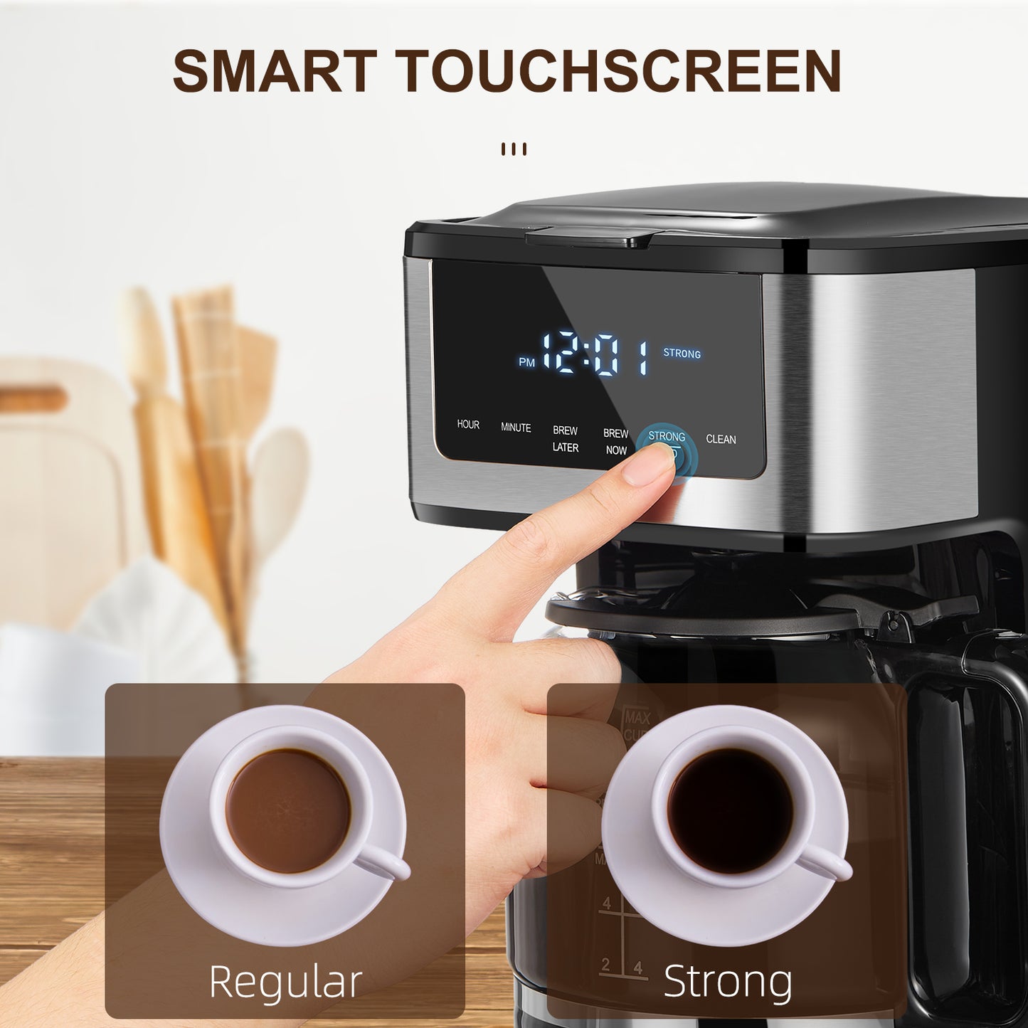 Programmable Drip Coffee Maker 12 Cup with Touchscreen