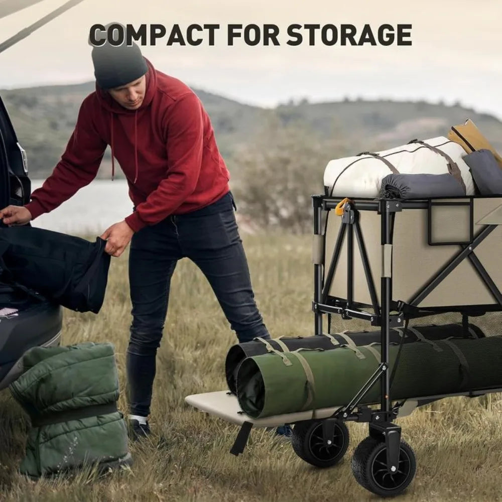 Double Decker Wagon - 450lbs Foldable Cart with Big Wheels