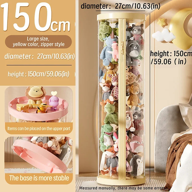 Transparent Doll Storage Box with Lid - Perfect for Toys & Decor