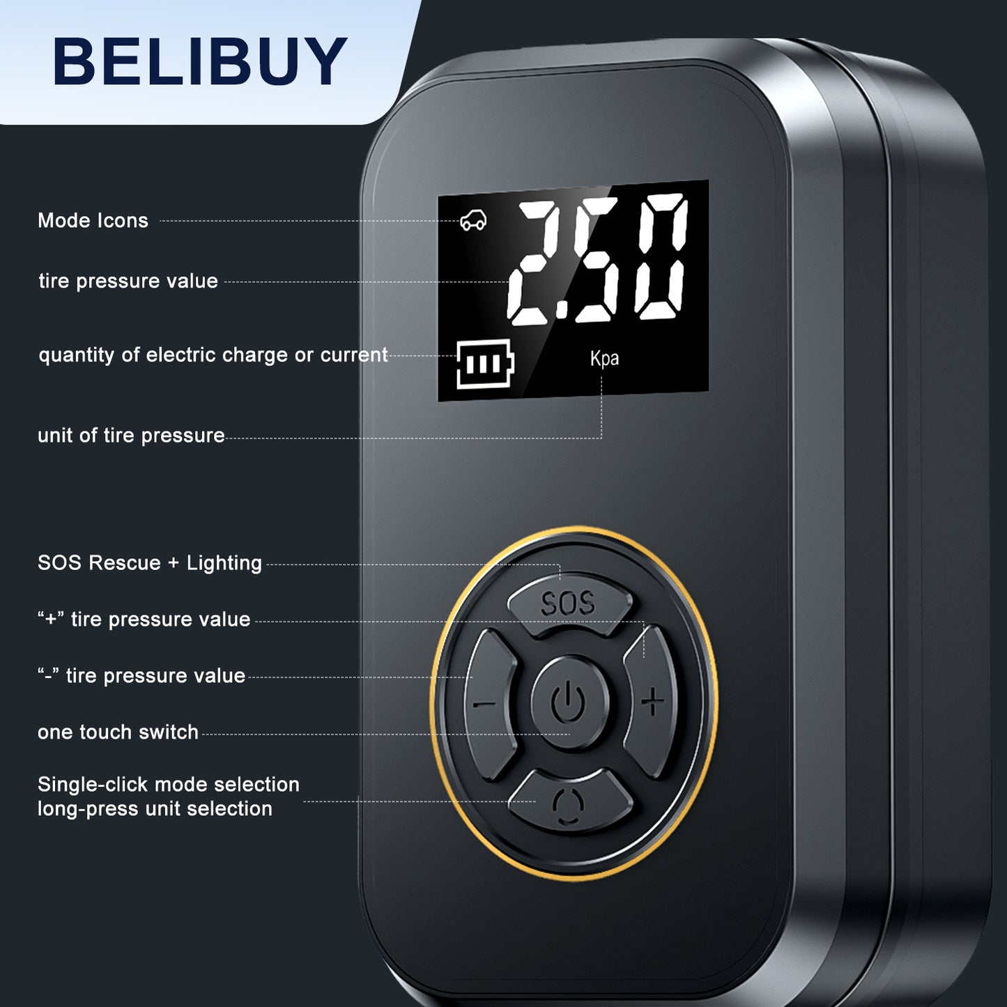 Portable Tire Inflator - Rapid Electric Air Pump with LCD Display