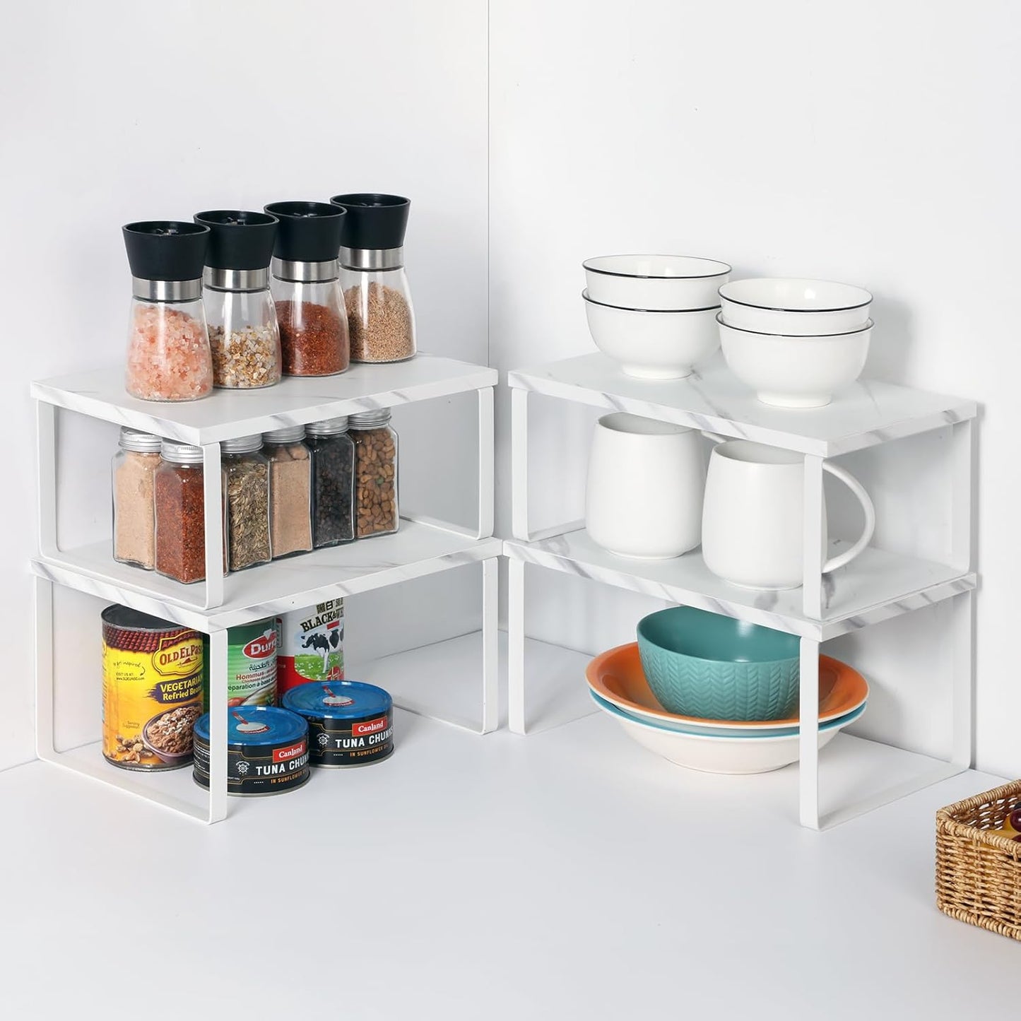 Stackable Kitchen Storage Rack - Expandable Countertop Organizer