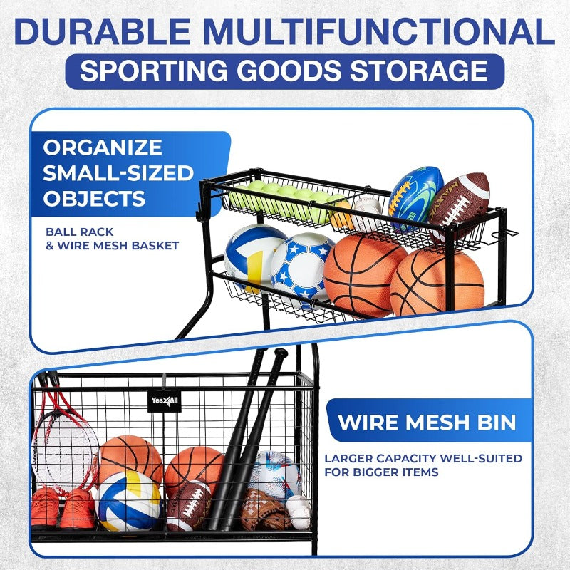 Sports Equipment Organizer - Steel Ball Storage Cart