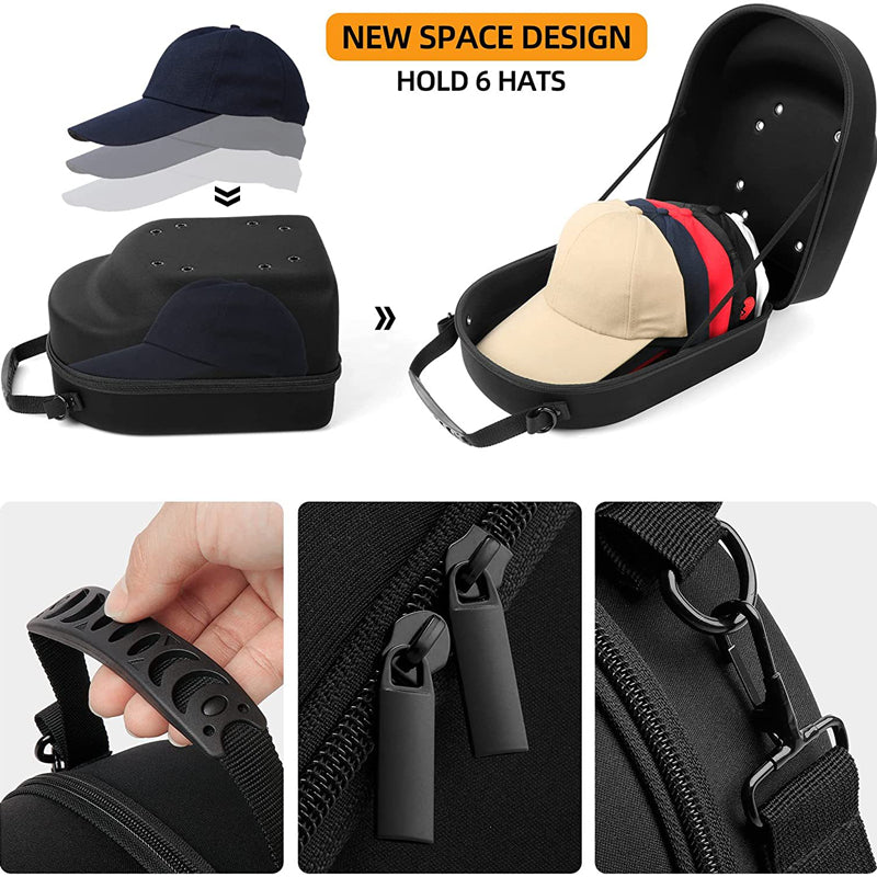 Baseball Hat Travel Case - Hard Shell Cap Carrier Bag