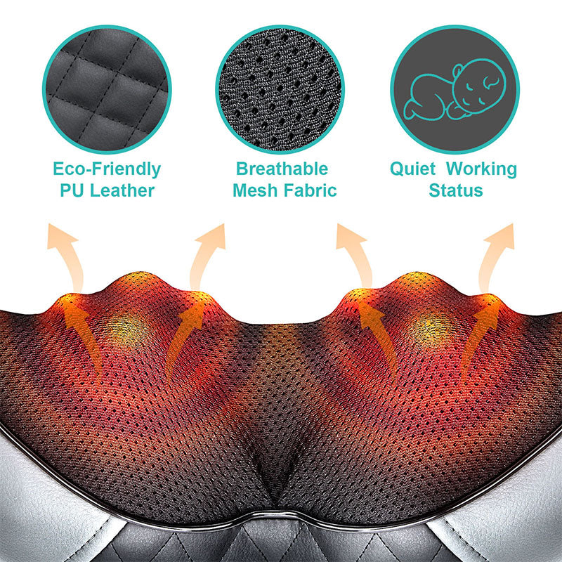 Neck & Back Massager - Shiatsu Kneading with Heat Relief
