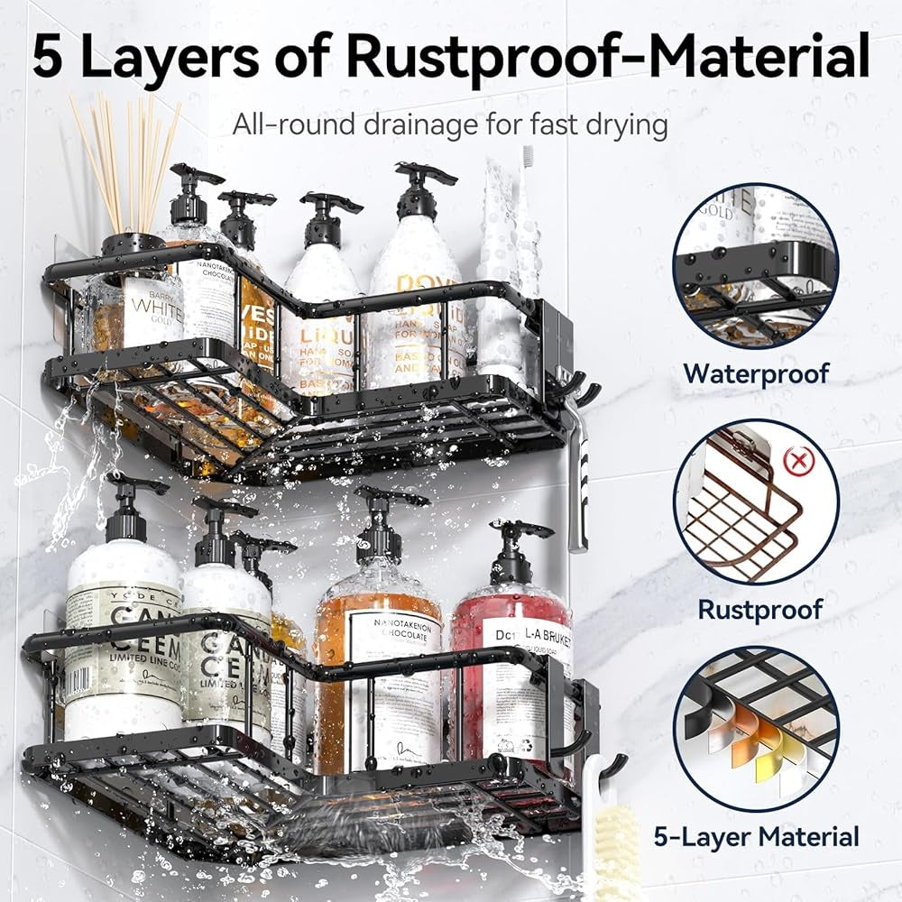 Rustproof Corner Shower Organizer - 3 Pack, Easy Install
