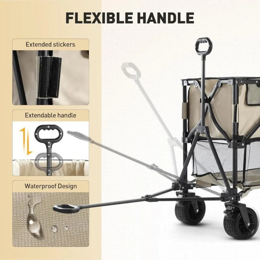 Double Decker Wagon - 450lbs Foldable Cart with Big Wheels
