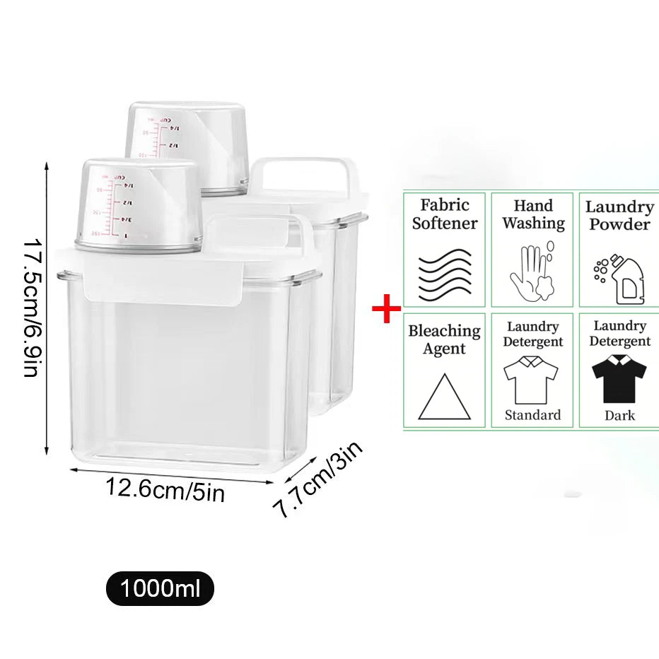 Airtight Laundry Detergent Dispenser - 1100/1800/2300ml Storage