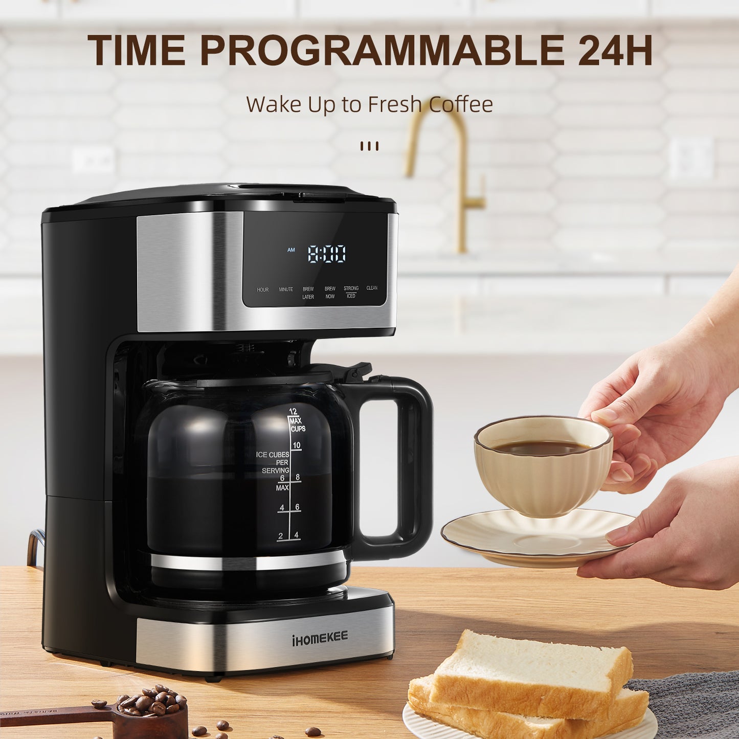 Programmable Drip Coffee Maker 12 Cup with Touchscreen