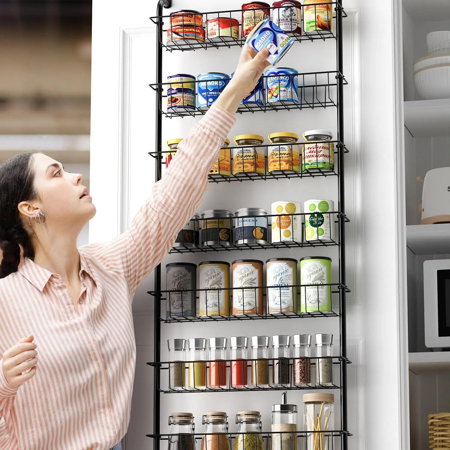 Over Door Pantry Organizer - 9 Tier Spice Rack & Storage