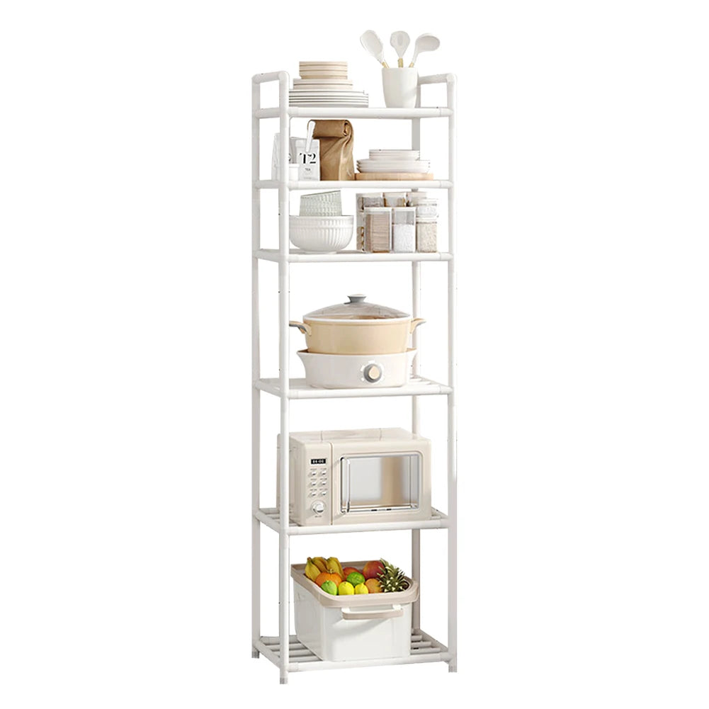 6 Tier Metal Storage Shelf - Versatile Kitchen & Bathroom Rack