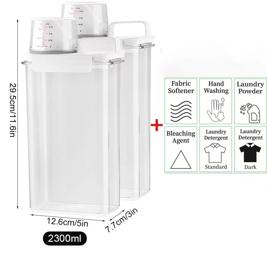 Airtight Laundry Detergent Dispenser - 1100/1800/2300ml Storage