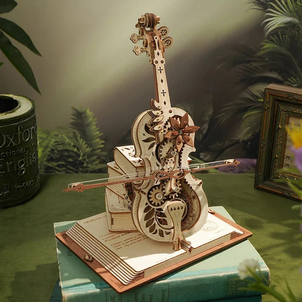 ROKR 3D Cello Music Box Puzzle - Retro Magic Toy for Girls