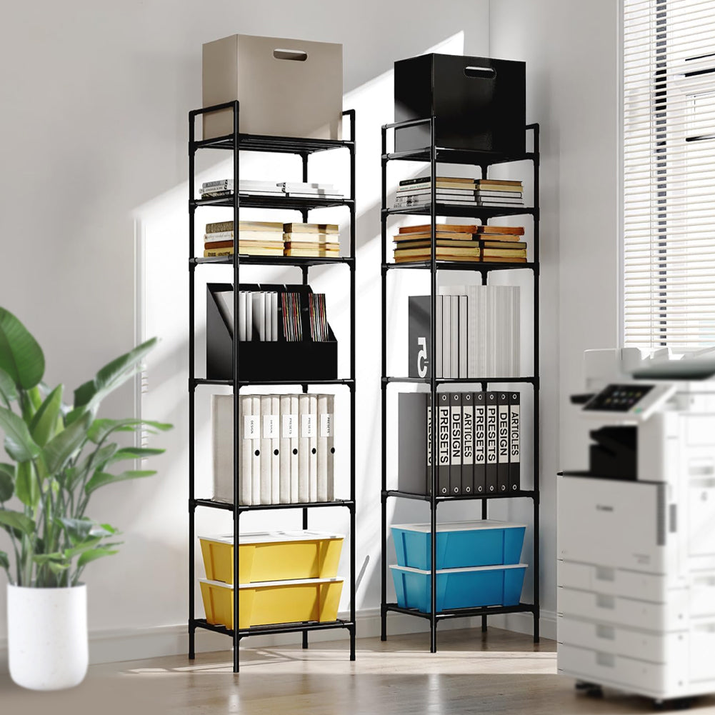 6 Tier Metal Storage Shelf - Versatile Kitchen & Bathroom Rack
