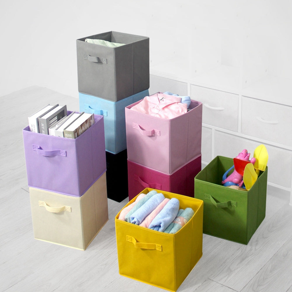 Colorful Fabric Storage Cubes - 6 Pack Foldable Baskets