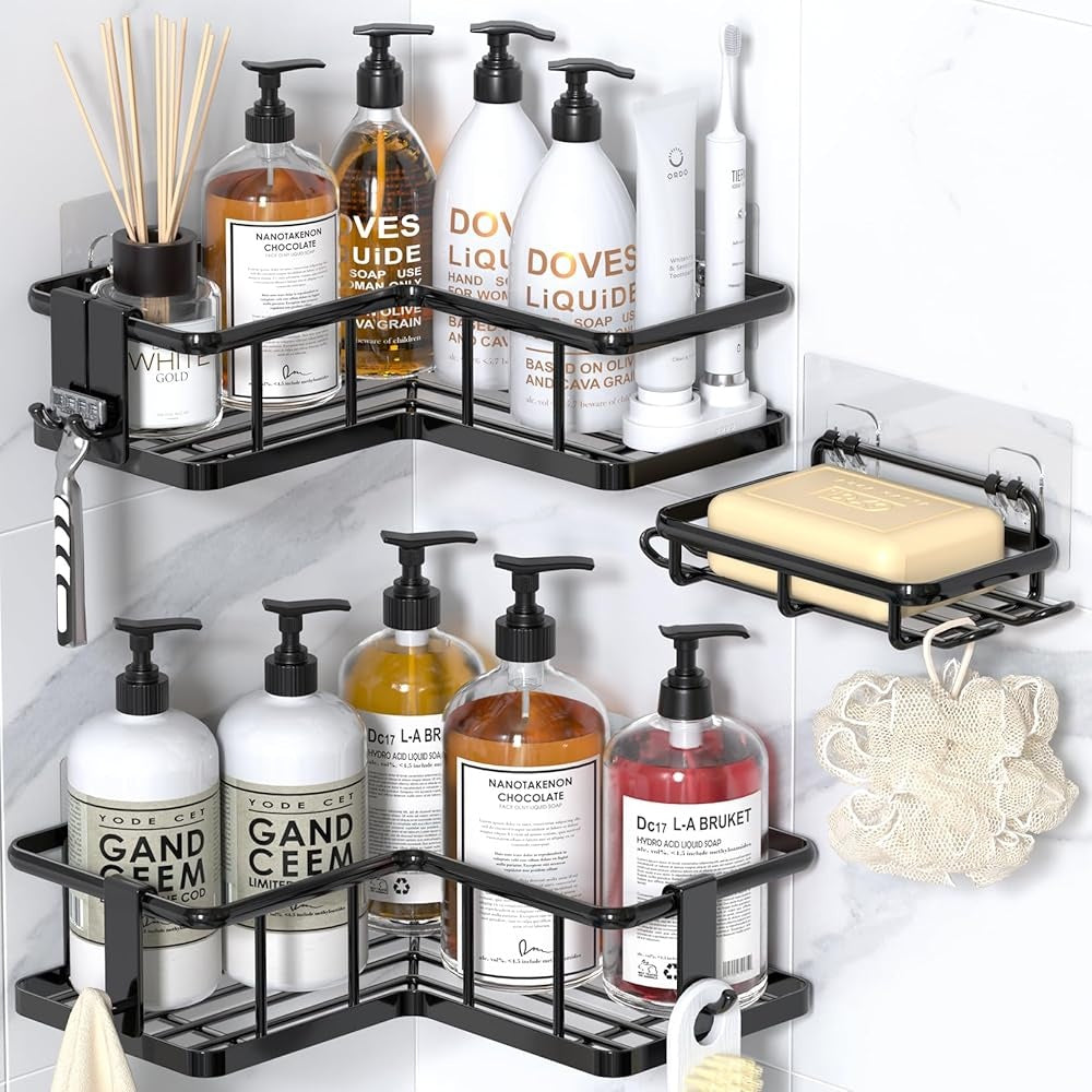 Rustproof Corner Shower Organizer - 3 Pack, Easy Install
